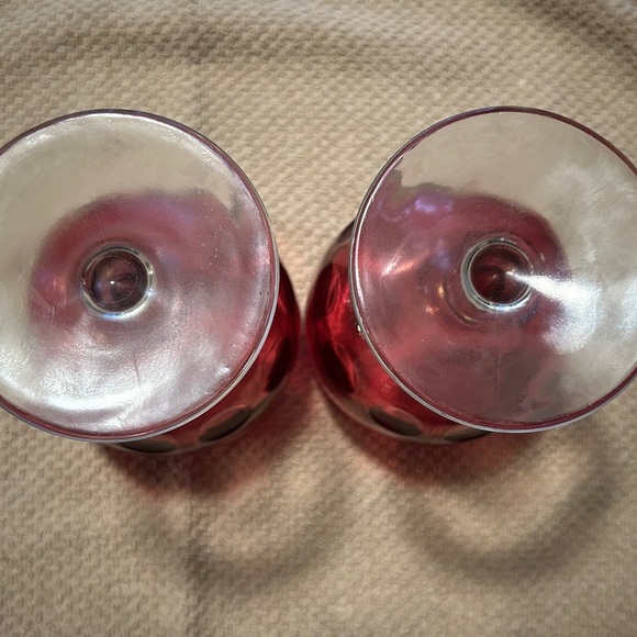 Bartlett Collins Cranberry Ruby Red Goblets set of 2 - Picture 5 of 5